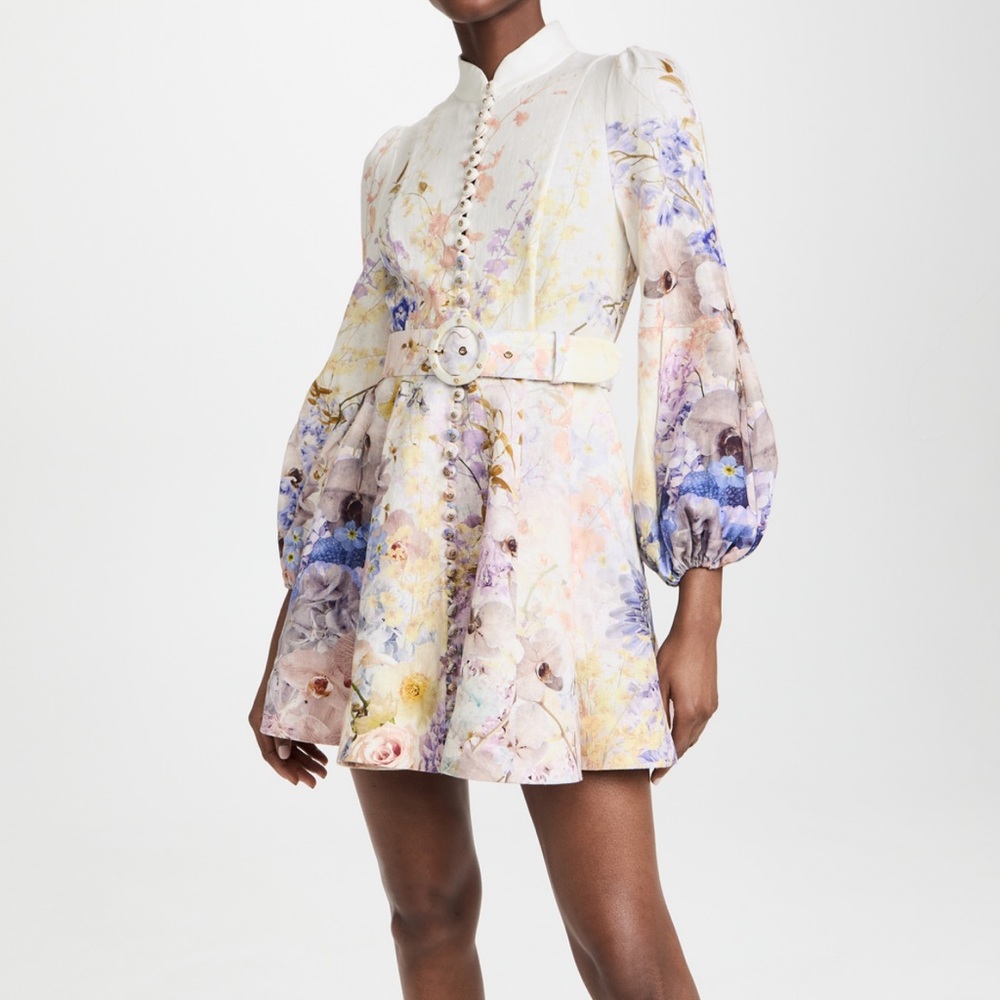 Zimmermann Rhythmic Buttoned Mini Dress Size 0